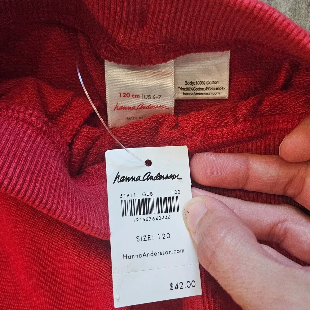 Hanna Andersson Rugby Shirt Tee Joggers Lot of 3 Size 120 6-7 NEW Preppy School